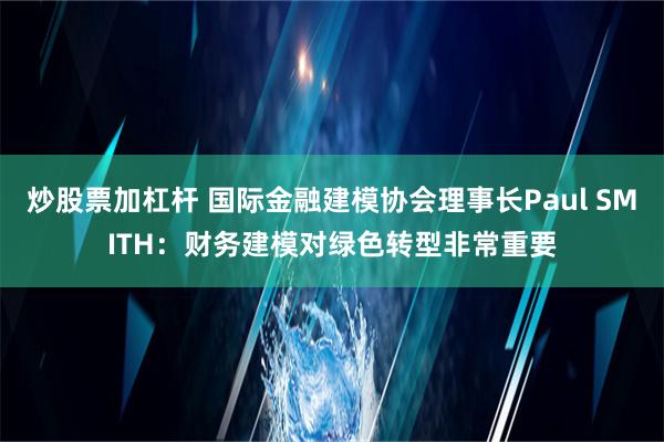 炒股票加杠杆 国际金融建模协会理事长Paul SMITH：财务建模对绿色转型非常重要