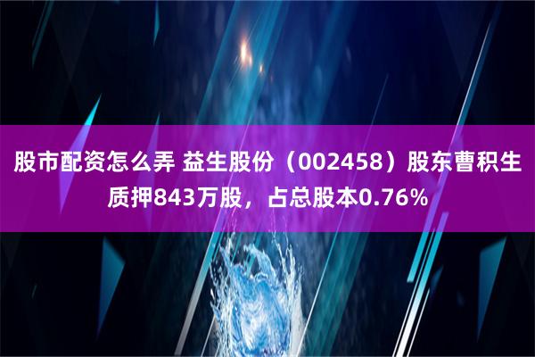 股市配资怎么弄 益生股份（002458）股东曹积生质押843万股，占总股本0.76%